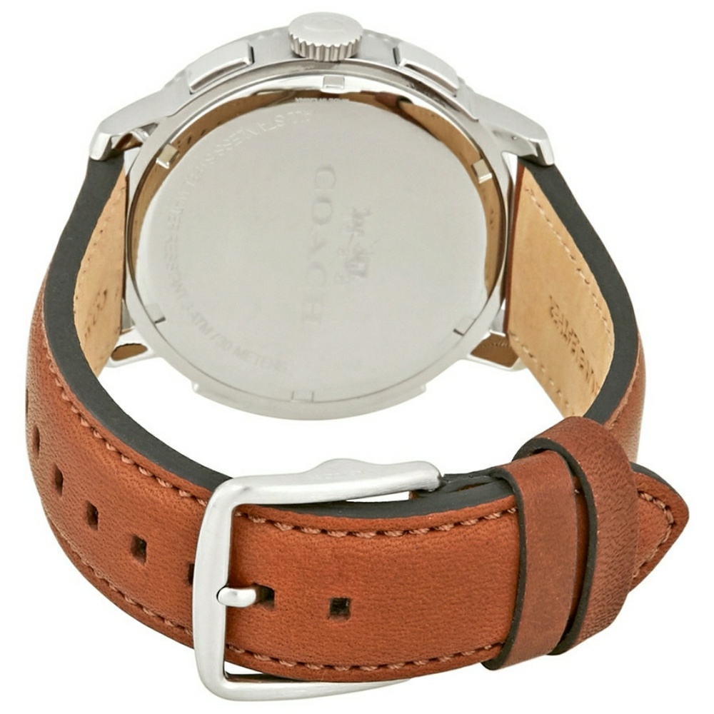 Coach Bleecker men's brown leather watch blue face - Picture 4 of 4